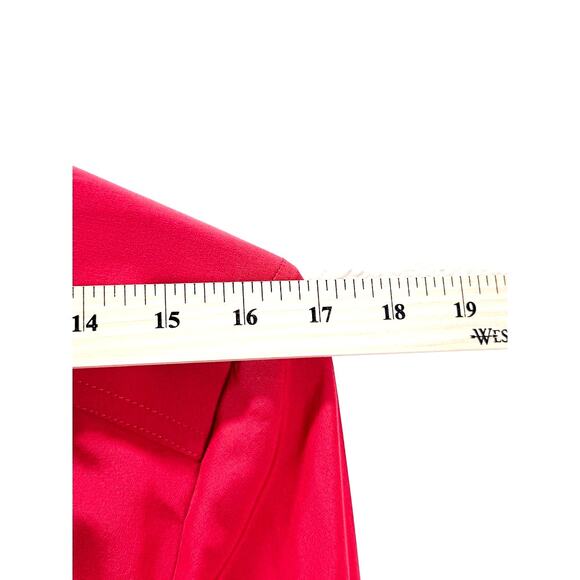 Lucie Brochard Top Womens S Red Silk French Designer Button Down Architectural - Picture 8 of 15